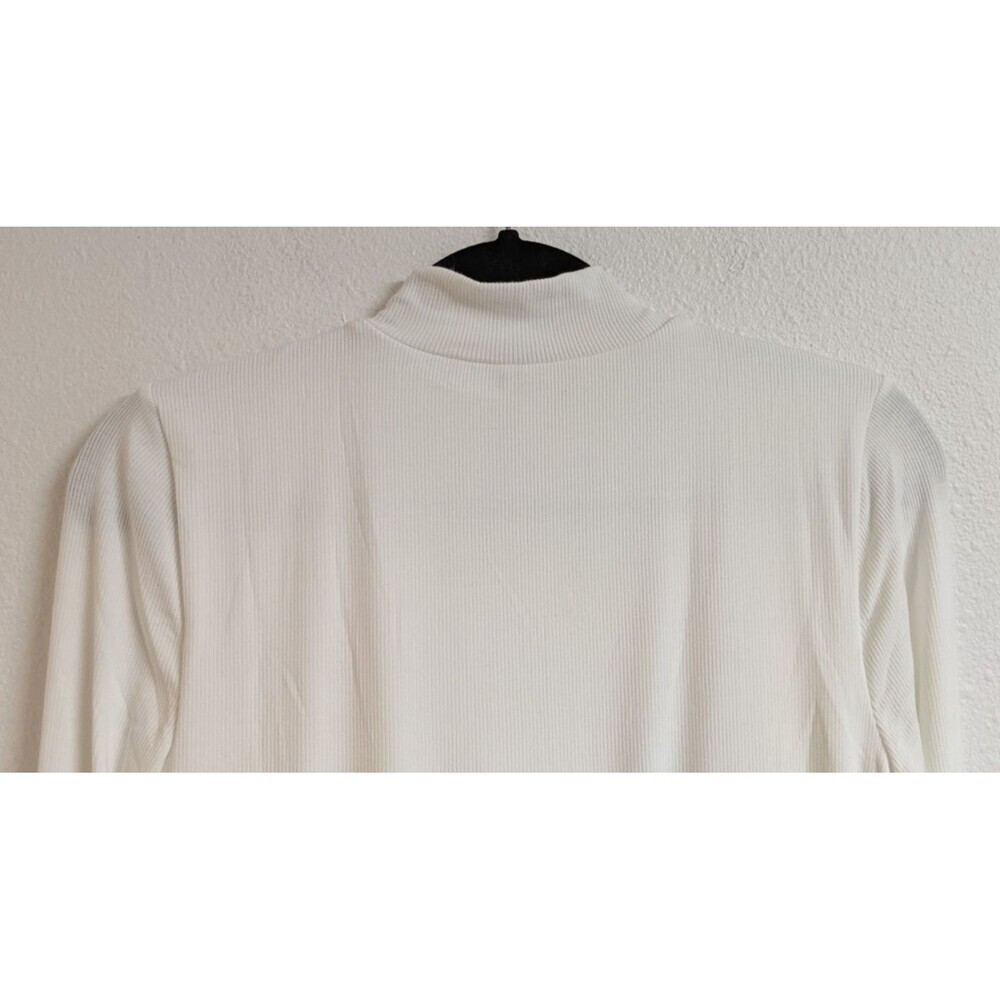 NWT~SOMA White Ribbed Mock Neck Bodysuit w/ Built-In Bra Medium  $69.95 - Picture 5 of 10